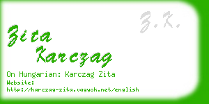 zita karczag business card